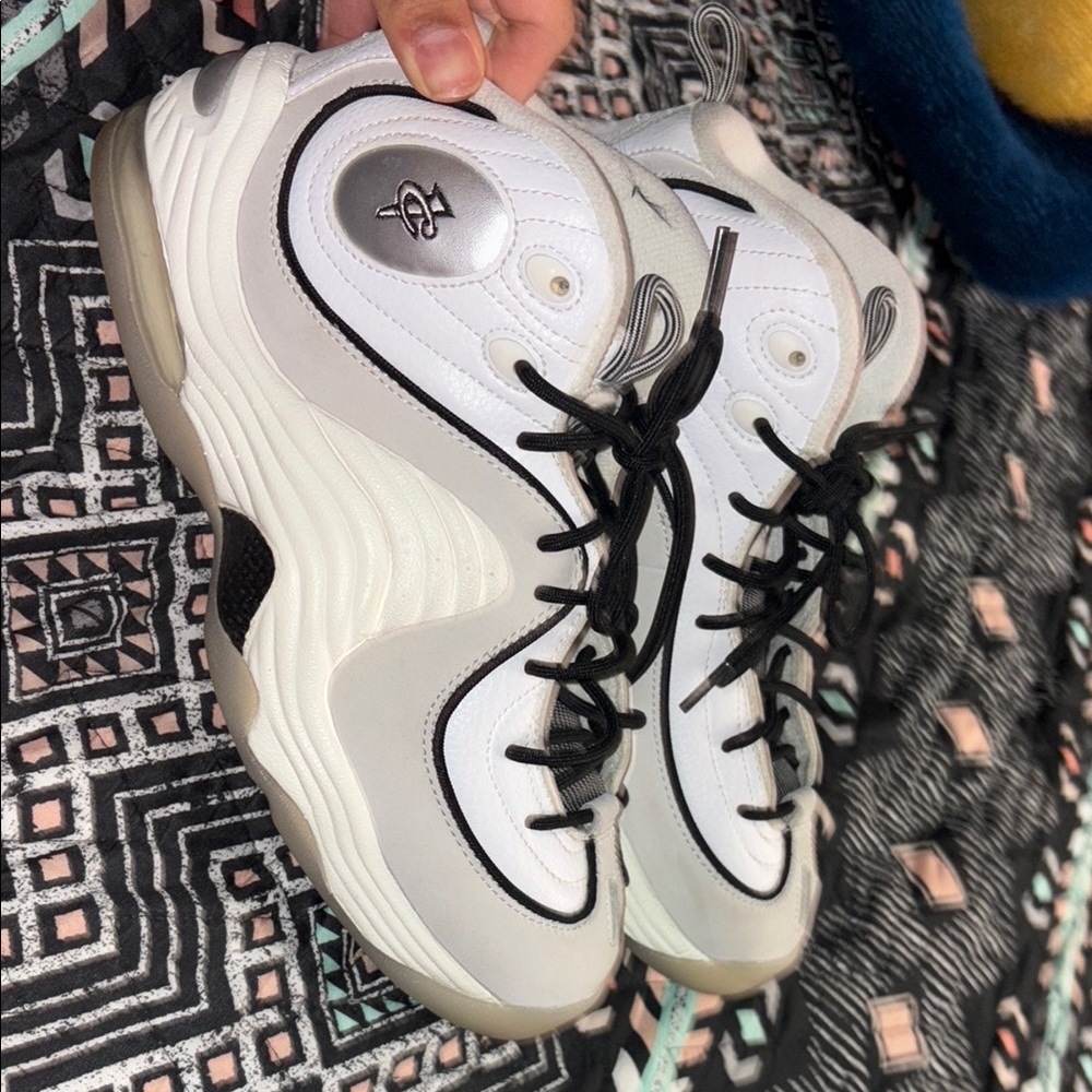 White and Gray Sneakers with Logo